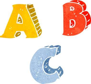 cartoon ABC letters png