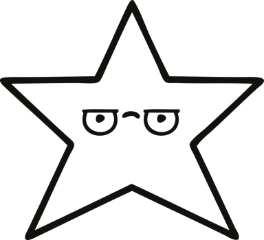 line drawing cartoon of a star fish png