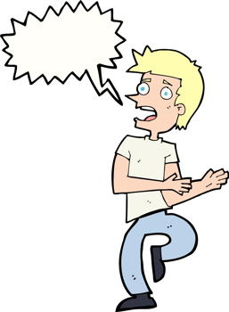 cartoon stressed out man with speech bubble png