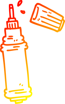 warm gradient line drawing of a cartoon ink pen png