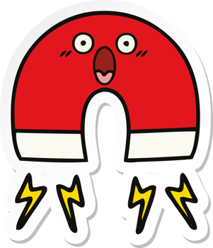 sticker of a cute cartoon magnet png