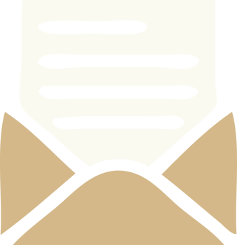 flat color retro cartoon of a letter and envelope png