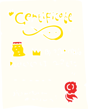 flat color illustration cartoon ornate certificate png