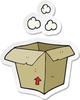 sticker of a cartoon empty box png