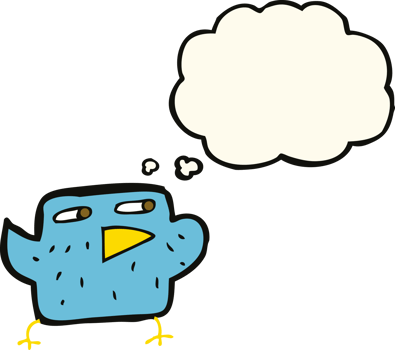cartoon bird with thought bubble png