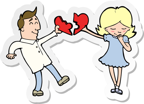sticker of a cartoon couple in love png