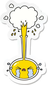 sticker of a crying cartoon science experiment crying png