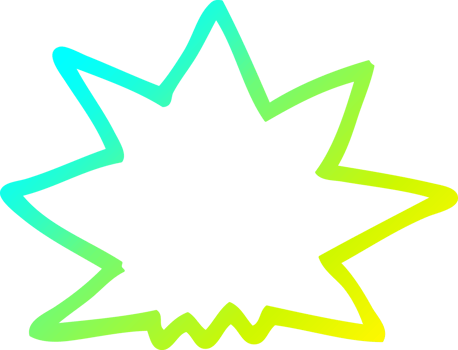 cold gradient line drawing of a cartoon explosion png