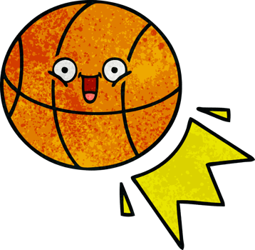 retro grunge texture cartoon of a basketball png