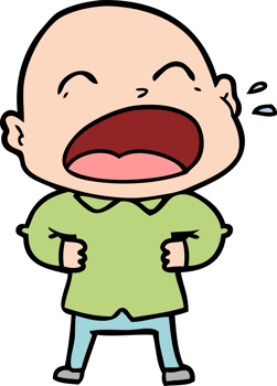 cartoon shouting bald man png