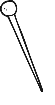 hand drawn black and white cartoon pin png