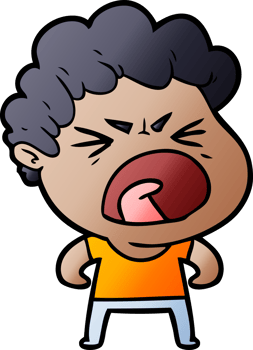 cartoon furious man png
