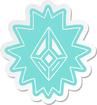 cartoon sticker of a red bright jewel png