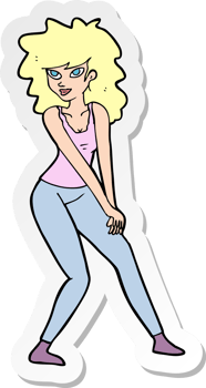 sticker of a cartoon woman posing png