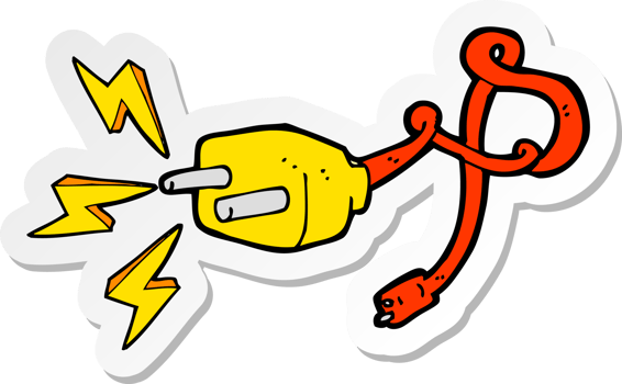sticker of a cartoon plug png