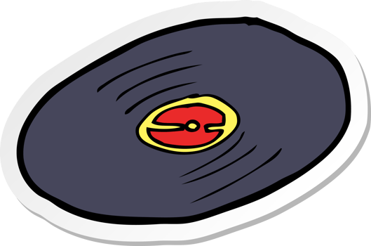 sticker of a cartoon vinyl record png