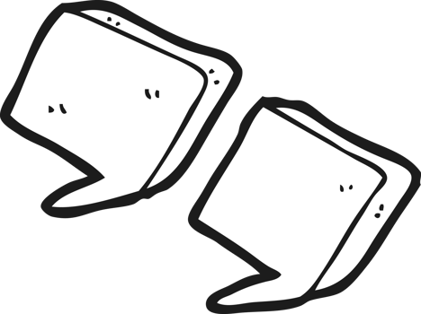 hand drawn black and white cartoon quote marks png