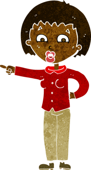 cartoon pointing woman png