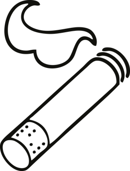 line drawing cartoon of a smoking cigarette png