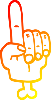 warm gradient line drawing of a pointing hand symbol png