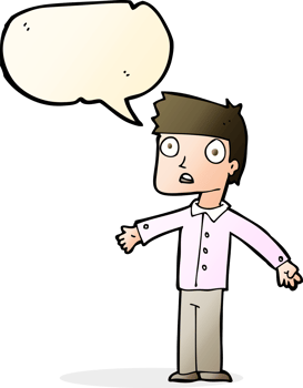 cartoon shocked man with speech bubble png