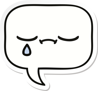 sticker of a cute cartoon speech bubble png