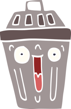 cartoon doodle waste bin png