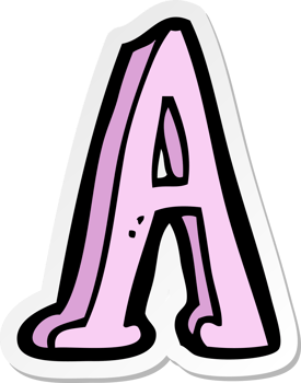 sticker of a cartoon letter A png
