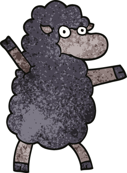 cartoon doodle black sheep png