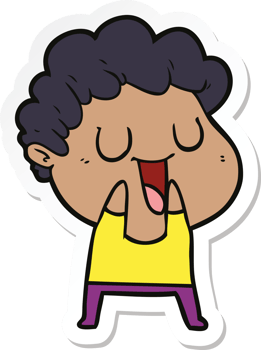 sticker of a laughing cartoon man png