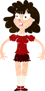 cartoon pretty girl with shocked expression png