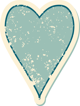 iconic distressed sticker tattoo style image of a heart png