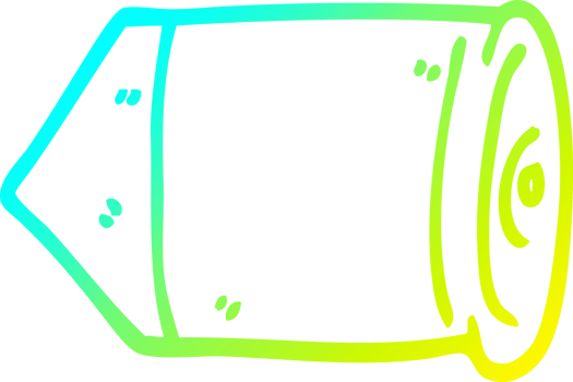 cold gradient line drawing of a cartoon bullet png