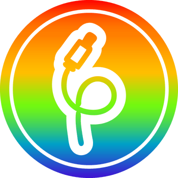 electrical plug circular icon with rainbow gradient finish png