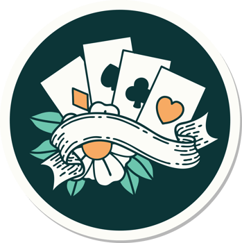 sticker of tattoo in traditional style of cards and banner png