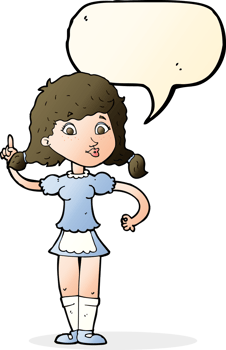 cartoon pretty maid woman with speech bubble png