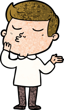 cartoon model guy pouting png