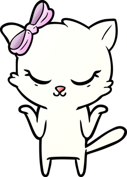 cute cartoon cat with bow png