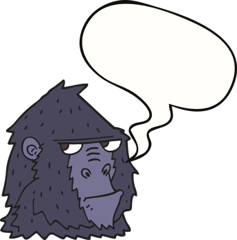 cartoon angry gorilla face with speech bubble png