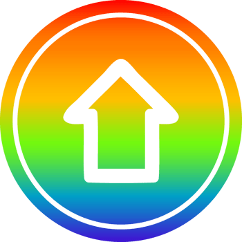 pointing arrow with rainbow gradient finish png