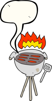 hand drawn speech bubble cartoon barbecue png