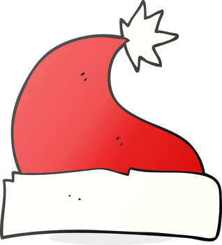 hand drawn cartoon christmas hat png