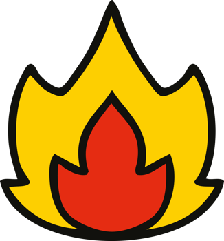 cute cartoon of a fire png