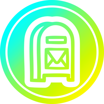 mail box circular icon with cool gradient finish png