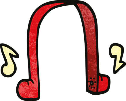 cartoon doodle modern headphones png