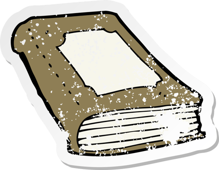 retro distressed sticker of a cartoon book png