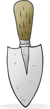 hand drawn cartoon garden trowel png