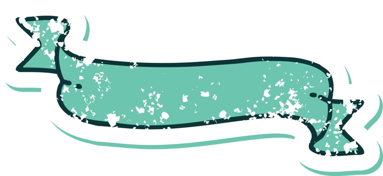 iconic distressed sticker tattoo style image of a banner png