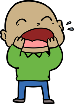 cartoon shouting bald man png