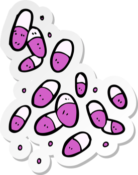 sticker of a cartoon medical pills png